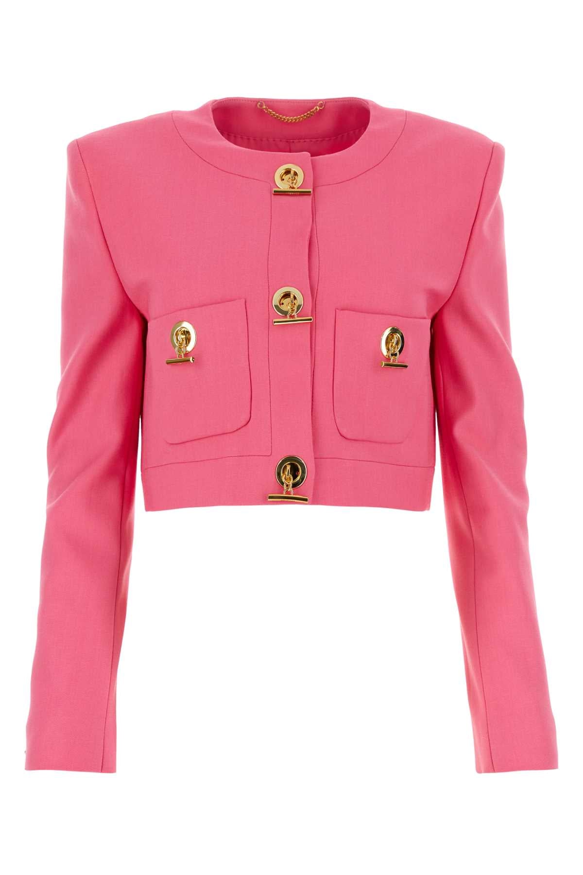 Moschino Moschino FuchsiaストレッチGabardine Blazer - Image 2