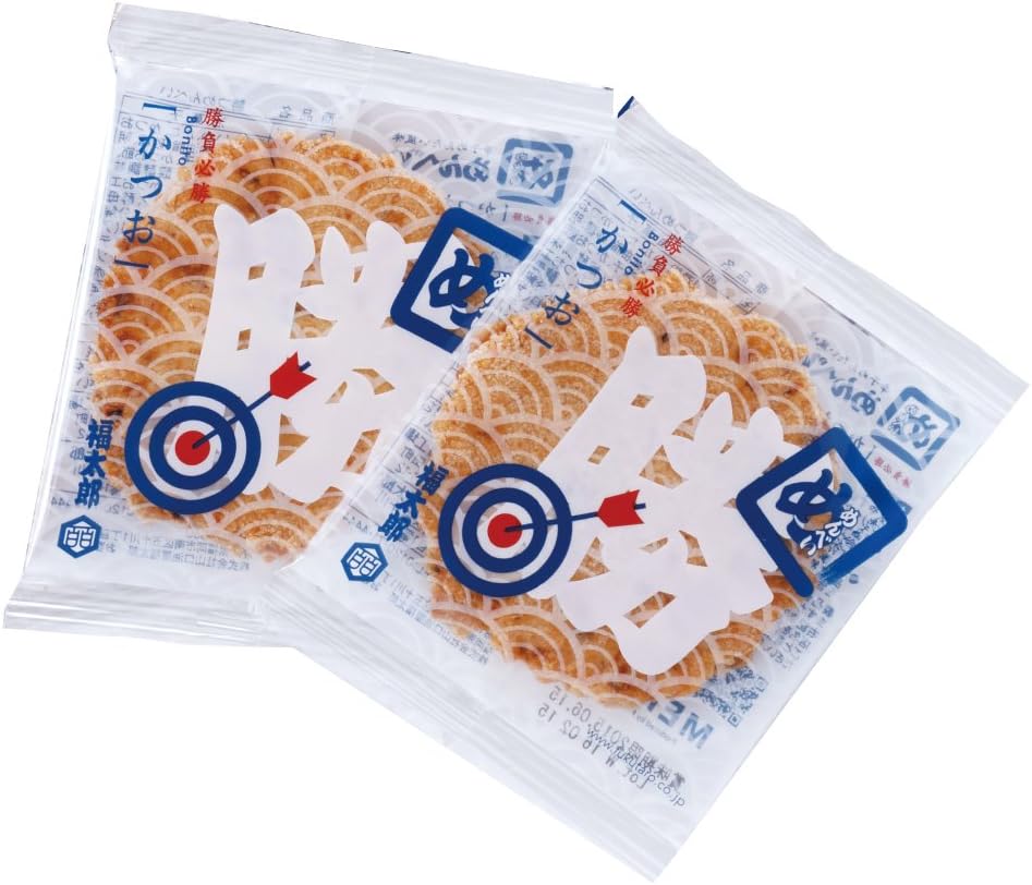 Hakata Souvenir Katatsu Menbee (Spicy Mentai Flavored Senbe), Bonito 8 Bags (16 Sheets), Includes Exclusive Paper Bag