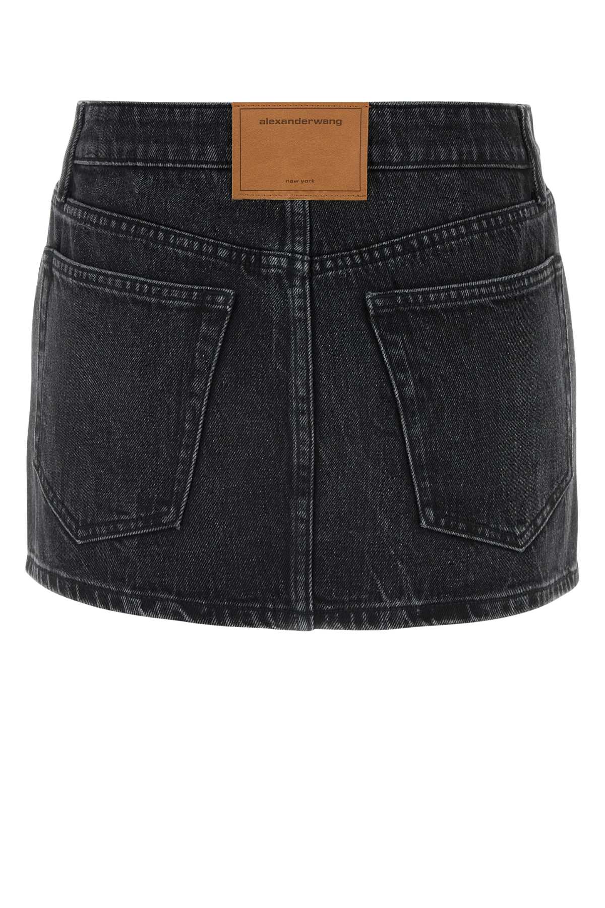 Alexander Wang アレクサンダー・ワン・ダーク・グレー・デニム・ミニ・スカート - Image 2