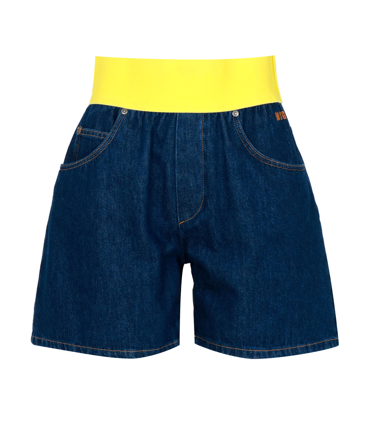 Msgm MSGMショーツデニム+ネオンイエロー - Image 2