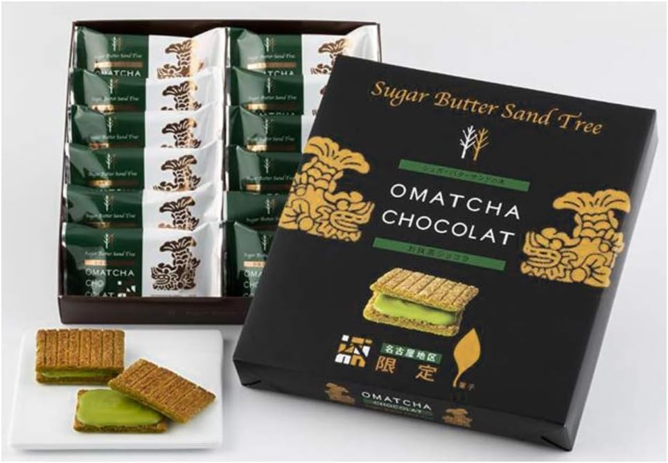 Sugar Butter Sand, Matcha Chocolate, Pack of 12
