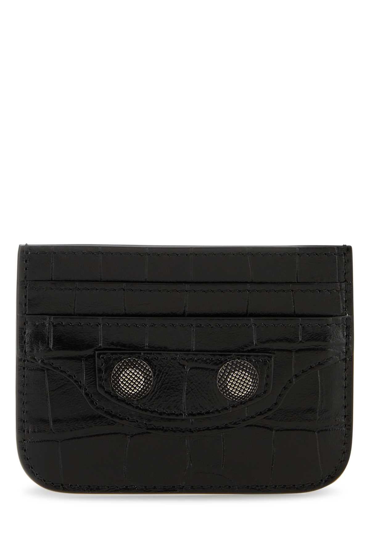 Balenciaga Black Leather Le Cagoleカードホルダー - Image 2