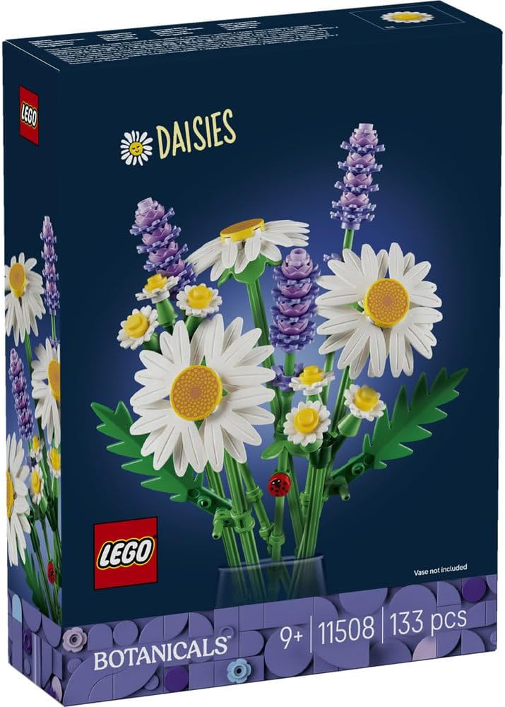 Lego 11508 Botanical Daisy Toy, Birthday Present, Blocks, Girls, Boys, Kids, 9 Years, 10 Years, 11 Years, Elementary School, Decorative Plants, Faux Green, Interior Decoration, Stylish