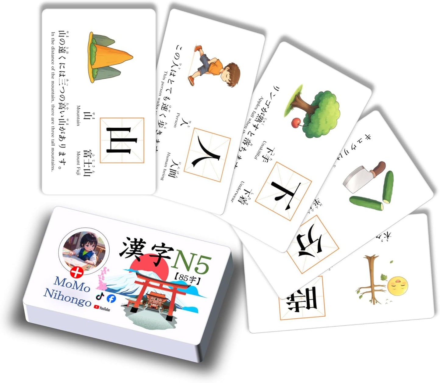 N5 - JLPT N5 Kanji Flashcards Japanese Language Proficiency Test with English (日本語能力試験)