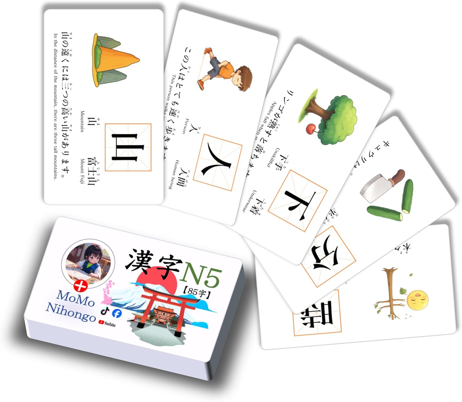N5 - JLPT N5 Kanji Flashcards Japanese Language Proficiency Test with English (日本語能力試験)