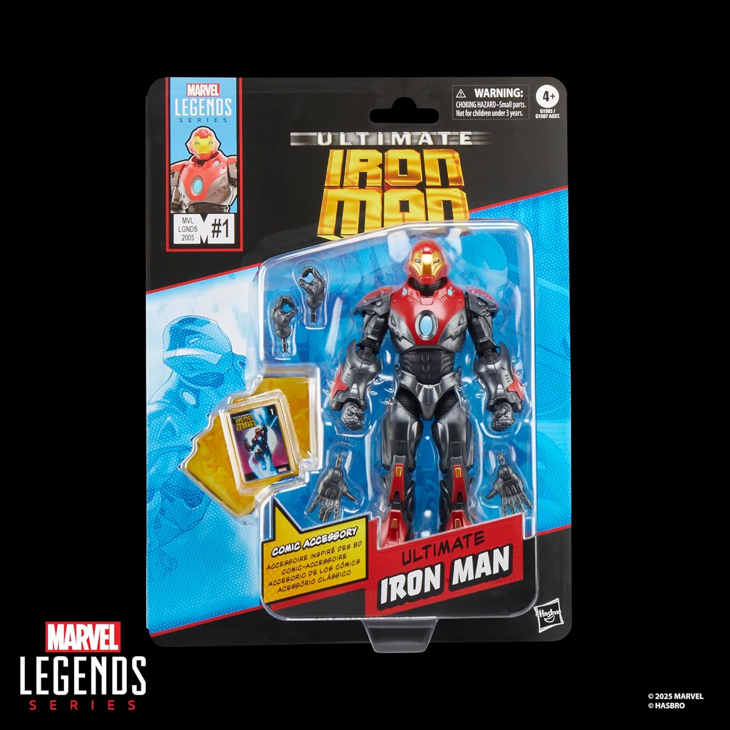 Hasbro Marvel Legends Series Ultimate Iron Man Comics Collectible 6" Size Action Figure (Includes Character Size Comic Accessories) G1593 Authentic