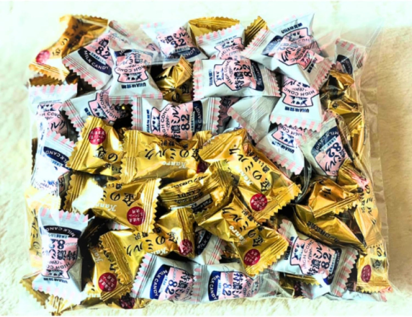 Rich Luxury Gold Milk Candy, Approximately 50 Tokuno 8.2 Milk Candies, 50 Total, Large Capacity, Commercial Use, Milk Flavor