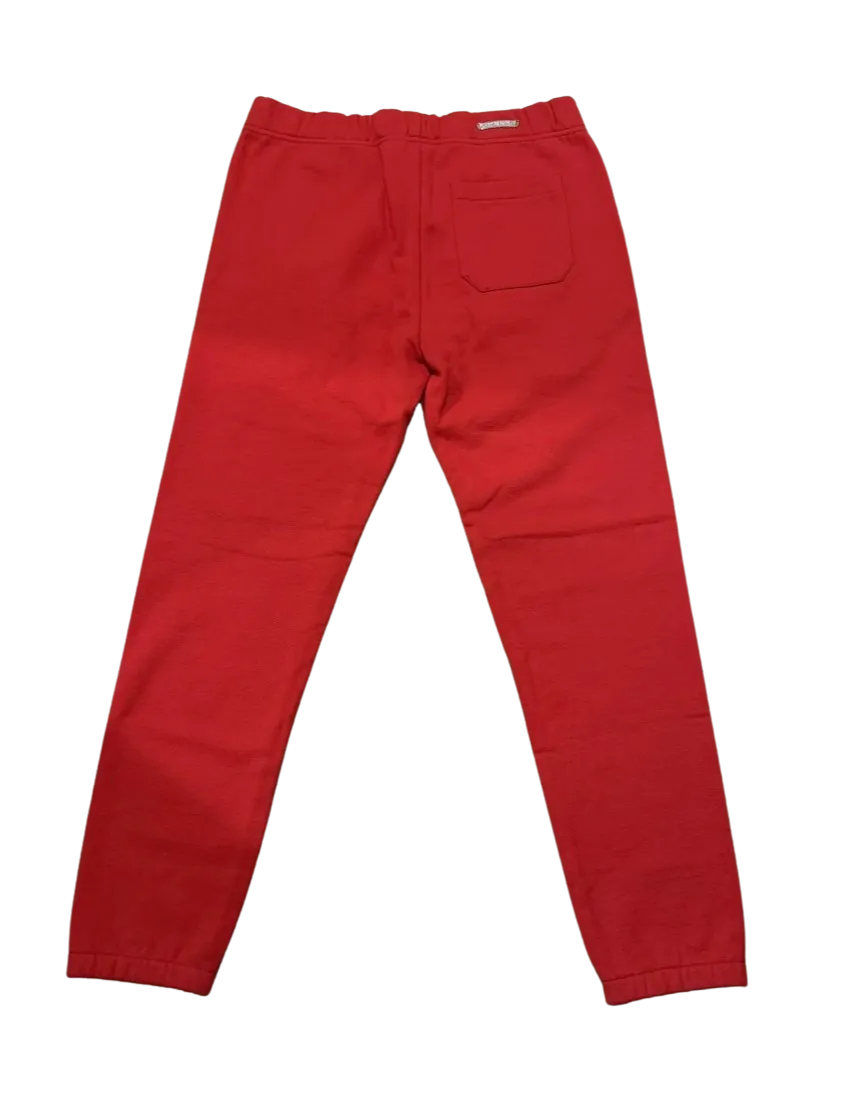 CHROME HEARTS 'RED TRIPLE CROSS' EMBROIDERED SWEAT PANTS
