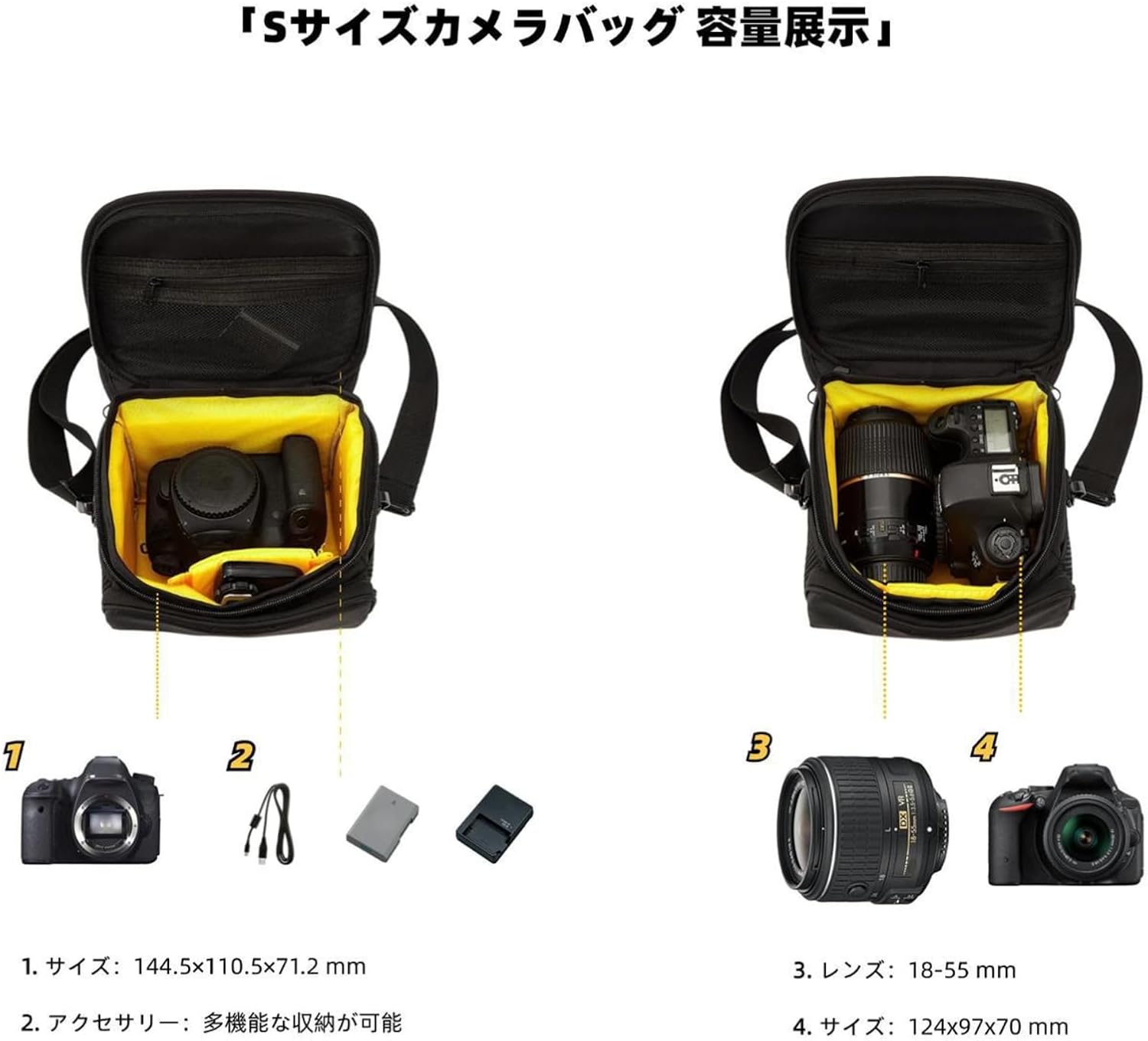 Nikon Camera Bag for DSLR D7500 D7100 D3200 D5600 D90 Men's Z5 Z50 Z30 Shoulder Photography ZFC Nikon, Black, Modern