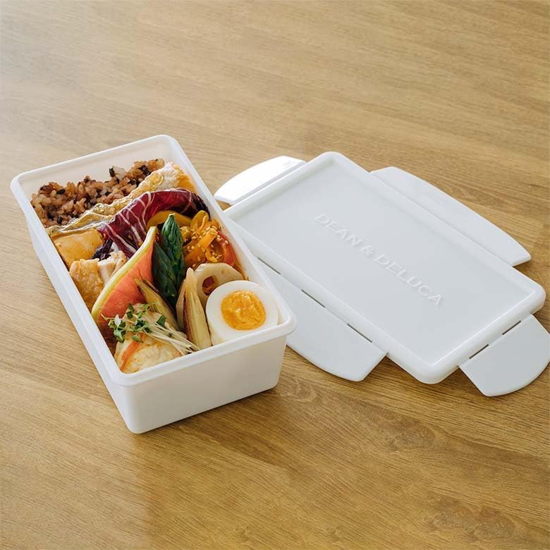 DEAN & DELUCA Lunch Box, Medium, White, 27.6 fl oz (800 ml), Microwavable, Dishwasher Safe, Bento Lunch Box, Compact, Simple