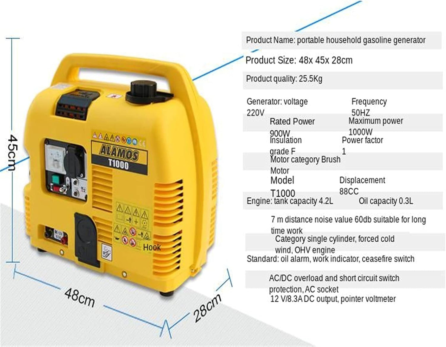 Home Outdoor Camping Frequency Conversion Gasoline Generator Small Generator