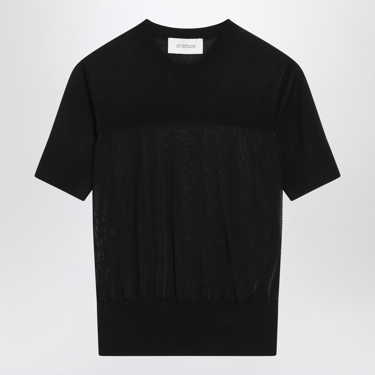 Sportmax ビスコースとウールのSportMaxブラックTシャツ - Image 2