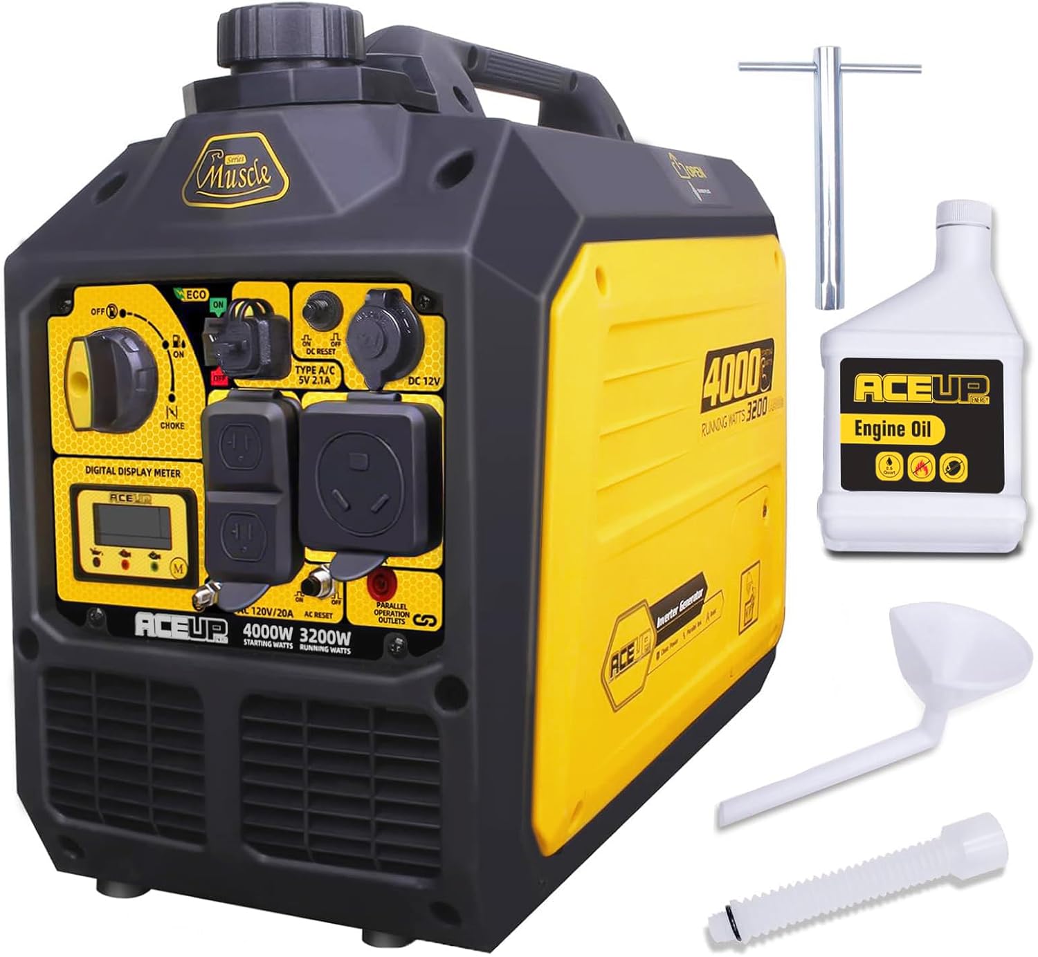 Aceup Energy 4000 Watt Portable Inverter Generator Gas Generator Quiet Home RV EPA Compliant