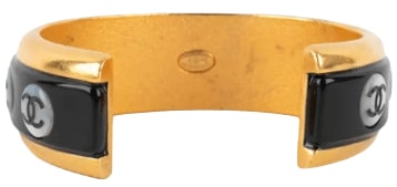 CHANEL 'GOLD PLATED' MOTHER OF PEARL VINTAGE 1998 CUFF BRACELET