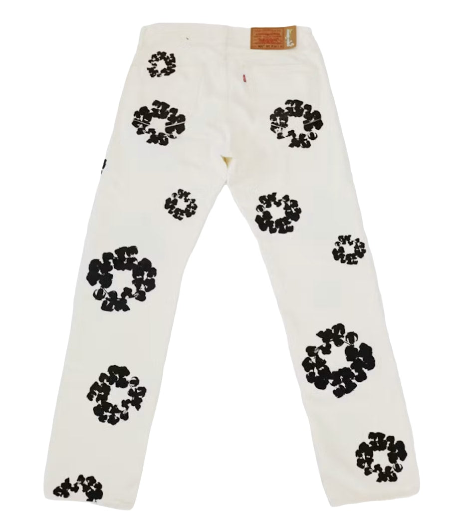 DENIM TEARS X LEVI'S 'INVERTED' WHITE JEANS