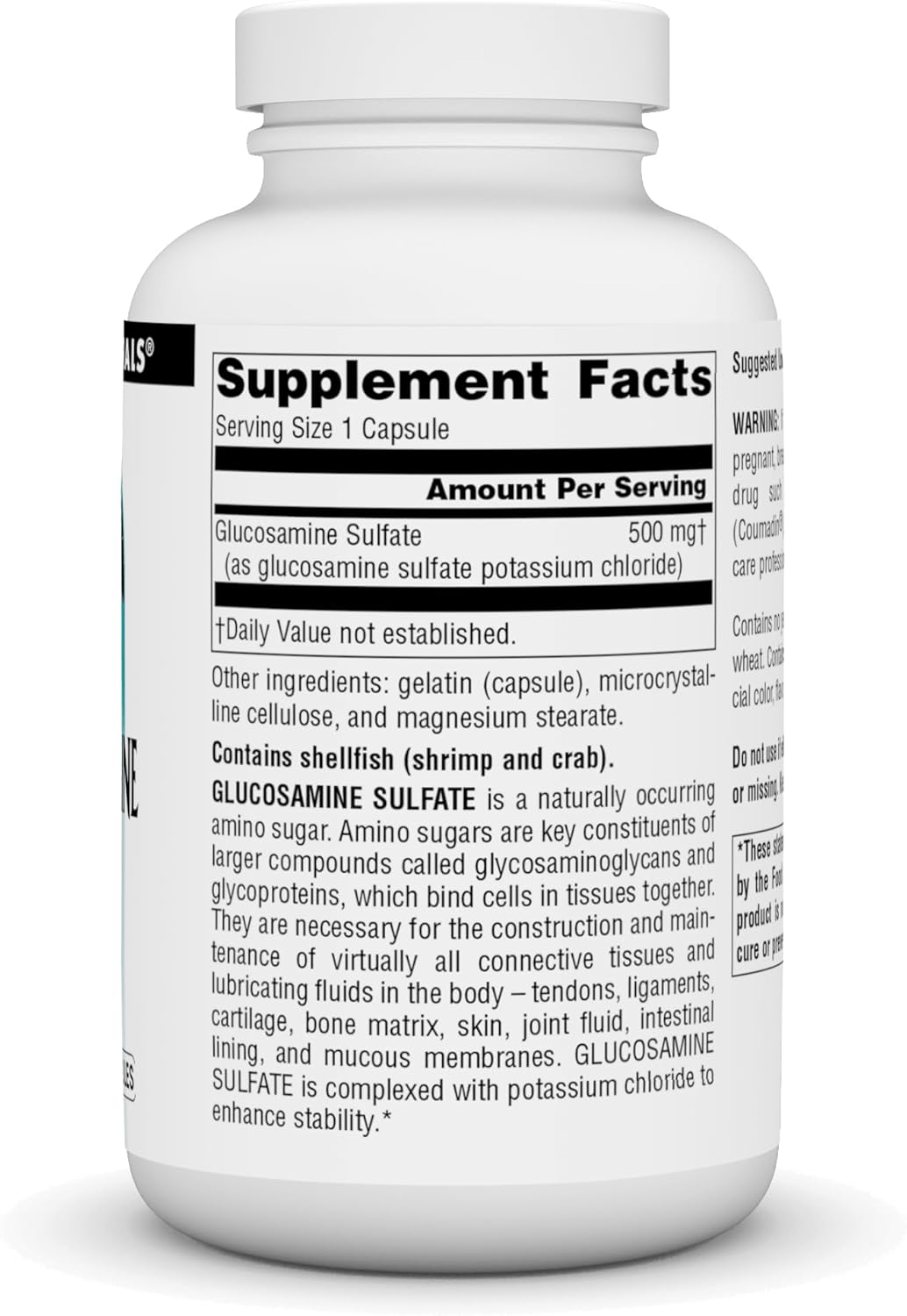 Source Naturals Glucosamine Sulfate, 240 Caps 500 MG