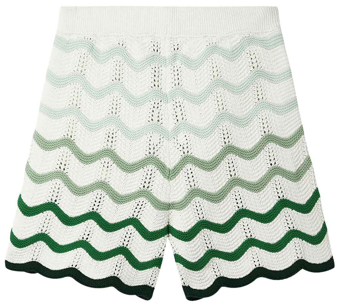 CASABLANCA 'GREEN GRADIENT' WAVE KNIT SHORTS