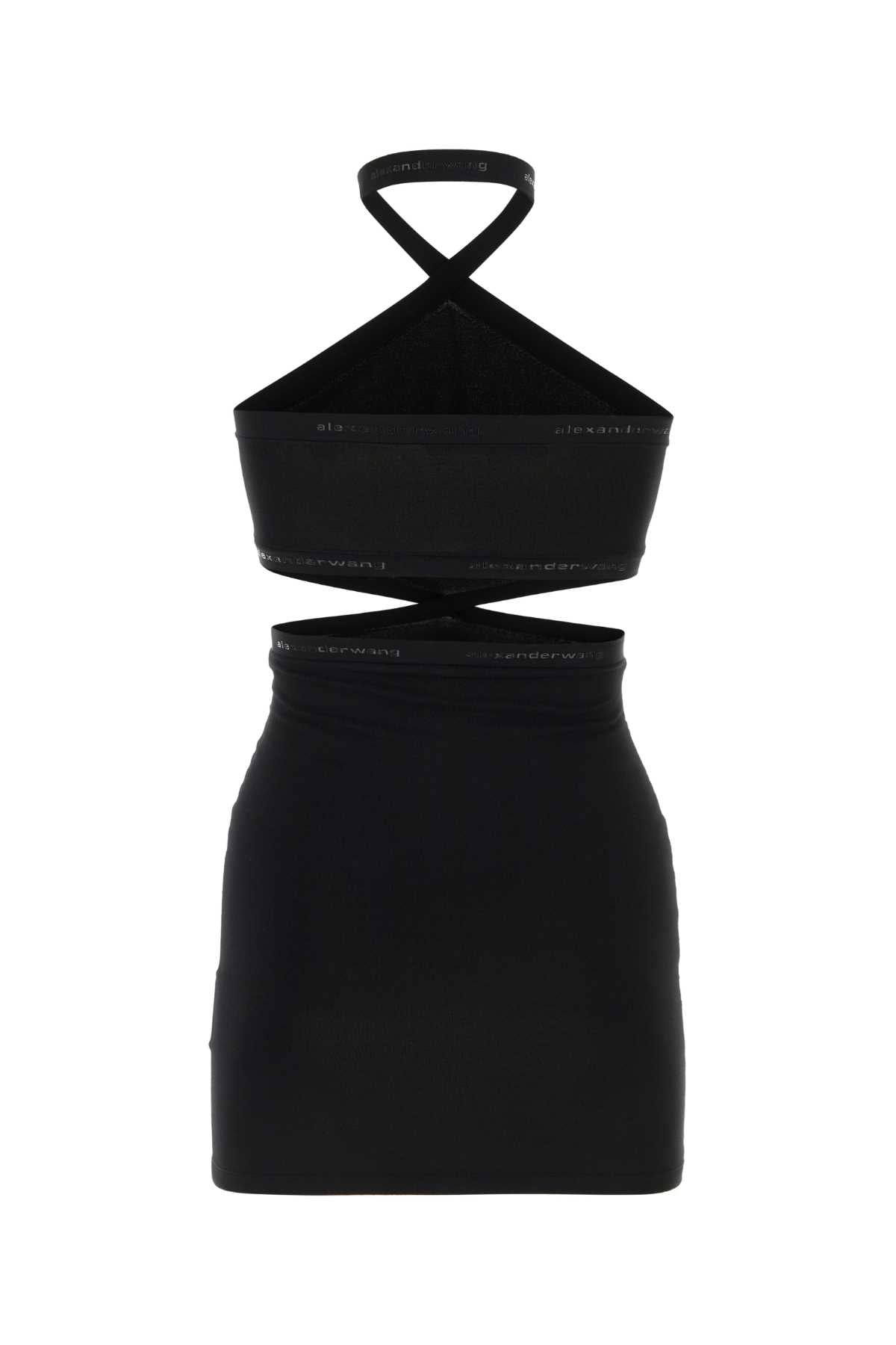 T By Alexander Wang Tによるアレクサンダー・ワン・ブラック・ビスコース・ニット・ミニ・ドレス - Image 2