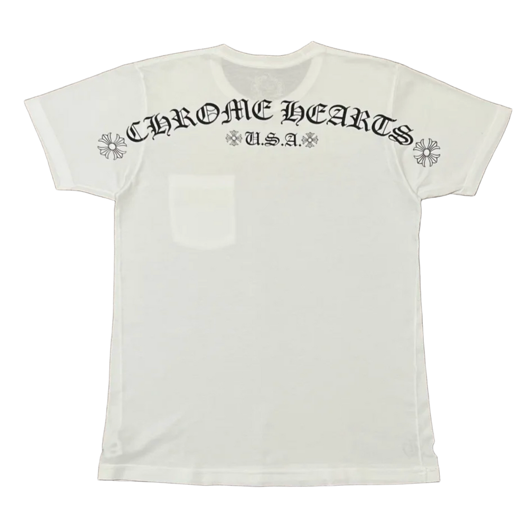 CHROME HEARTS 'USA LOGO' WHITE POCKET TEE