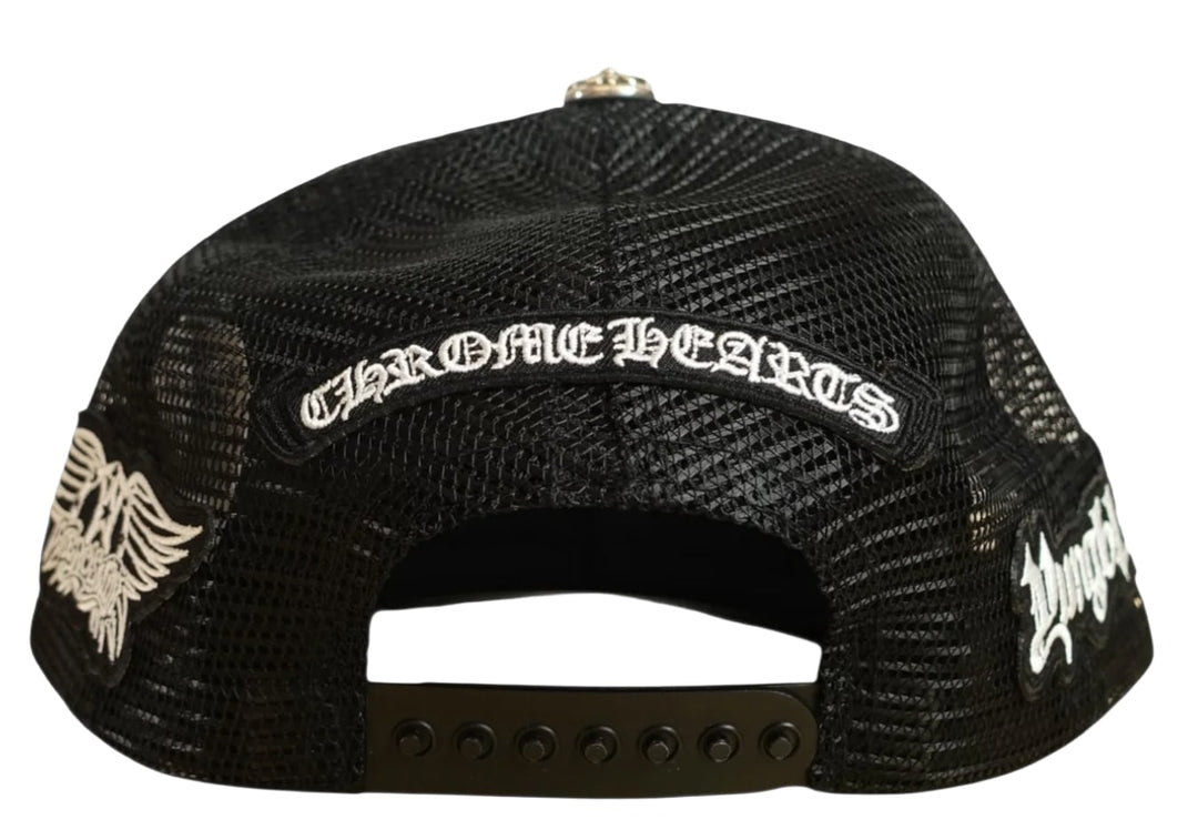 CHROME HEARTS 'AEROSMITH' BLACK TRUCKER HAT