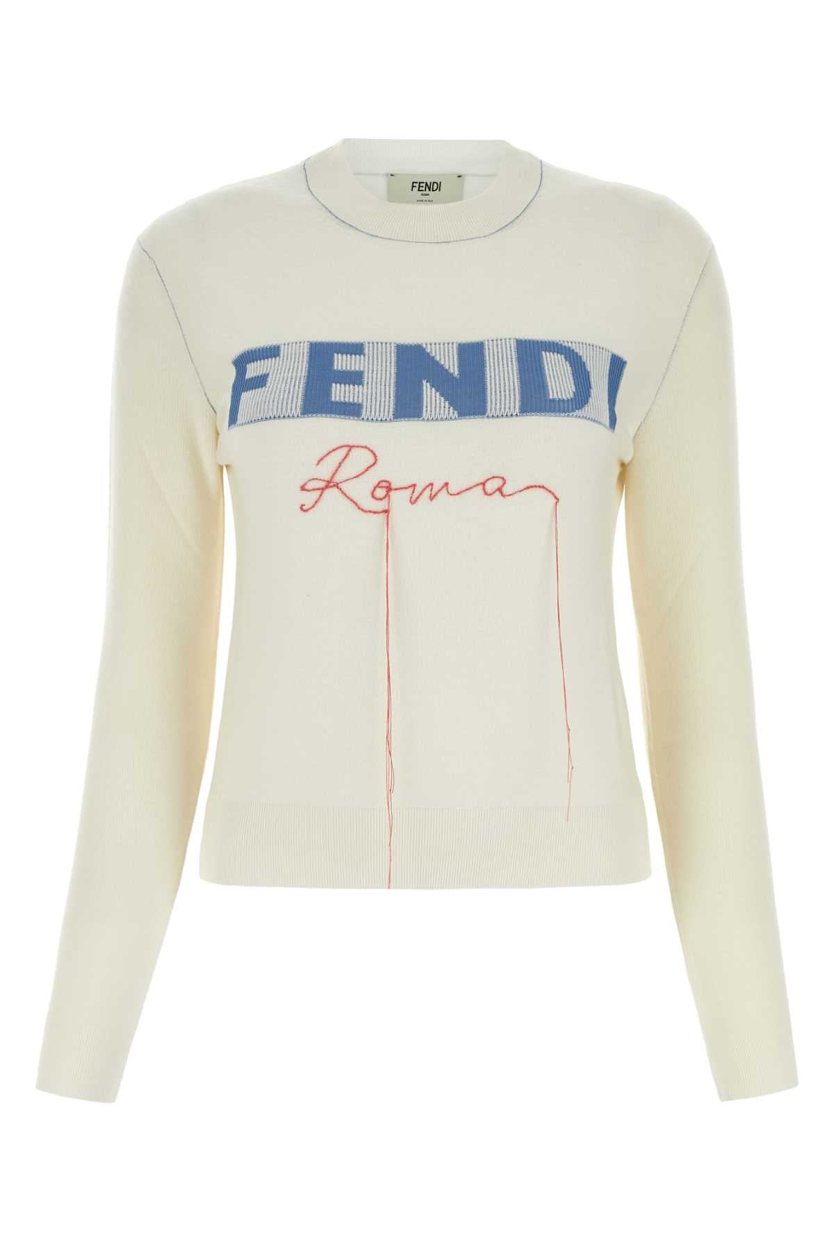 Fendi フェンディーイボリーストレッチカシミアブレンドセーター - Image 2