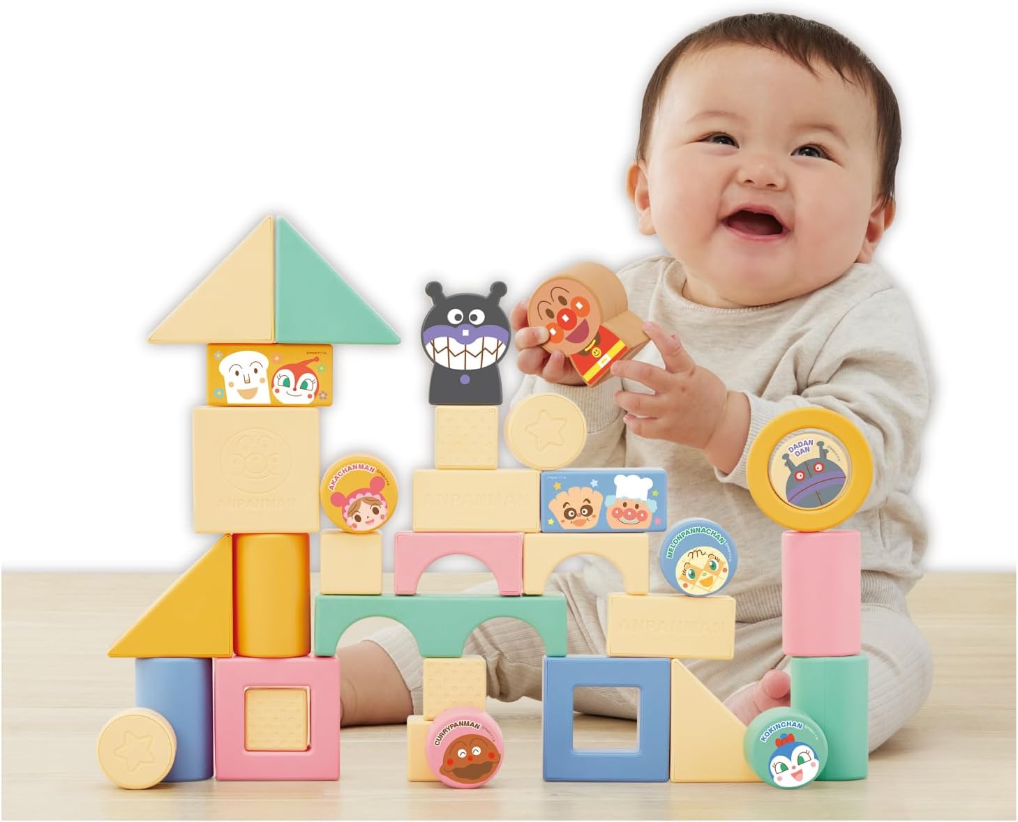 Agatsuma (AGATSUMA) Anpanman Nature's Blessing Rice-Born Building Blocks DX (Suitable for ages 0 months and up)
