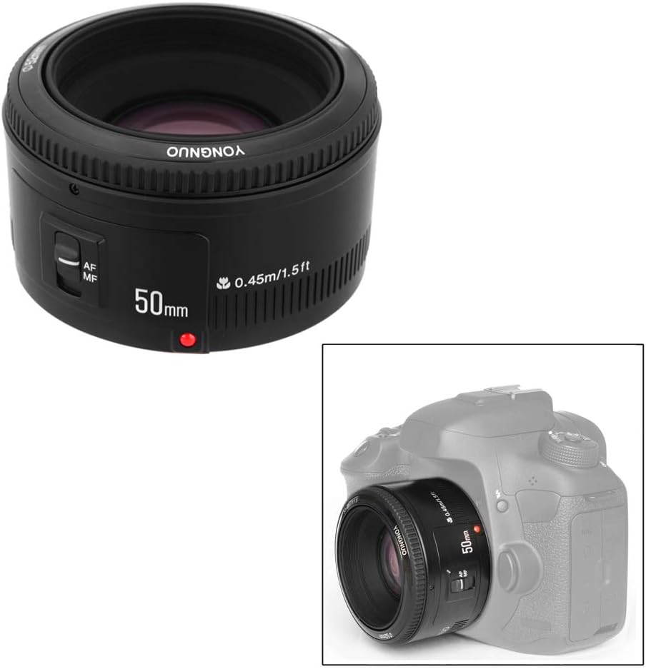 YONGNUO AF 50mm f1.8 Large Diameter Autofocus Lens for Canon 350D 450D 500D 600D 1D Mark II 1D Mark III and More