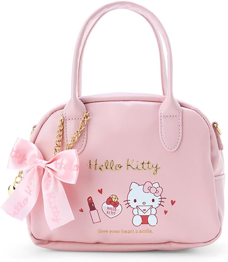Sanrio 547352 Hello Kitty Mini Boston Bag with Shoulder Width 7.5 x Depth 2.8 x Height 5.7 inches (19 x 7 x 14.5 cm), Synthetic Leather