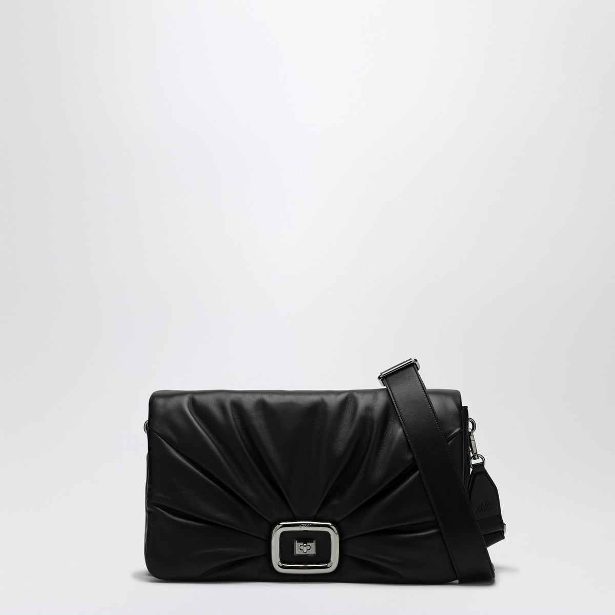 Roger Roger Vivier Viv 'Choc Large Black Leather Bag - Image 2