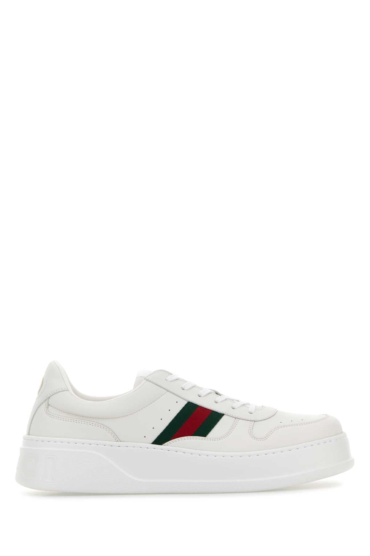 Gucci グッチ ホワイト レザー スニーカー - Image 2