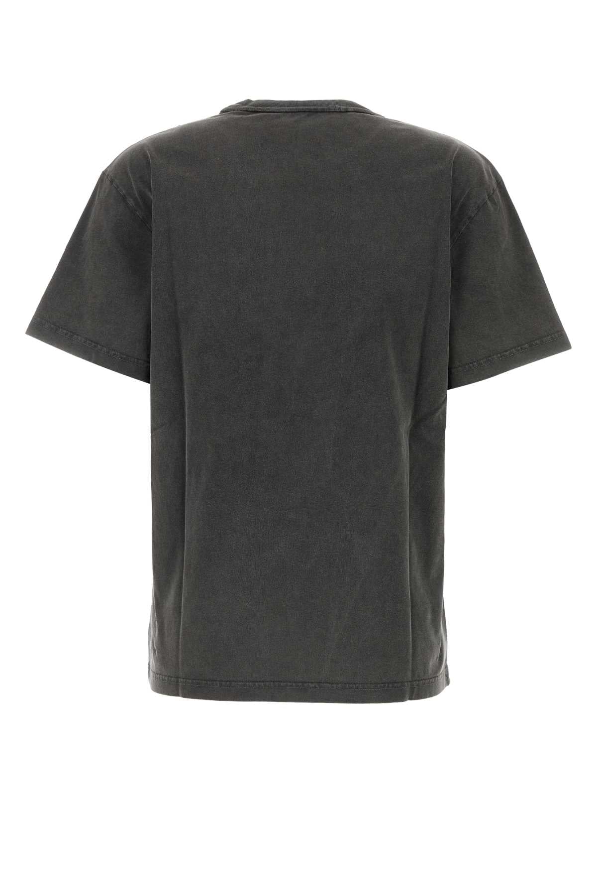 T By Alexander Wang Tによるアレクサンダー・ワンダークグレーコットンTシャツ - Image 2