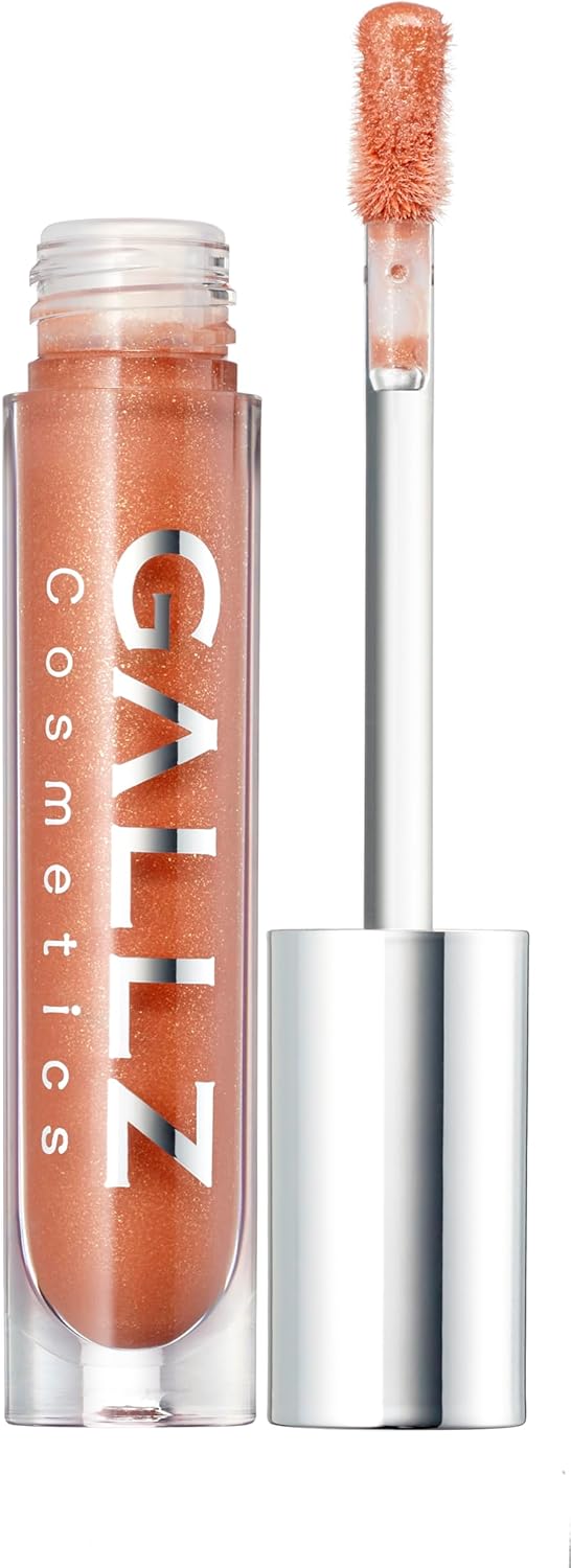 GALLZ Flashing Gloss, 03 Elegant Beige, 0.1 oz (2.8 g), Lip Gloss, Lurex, Beige, Moisturizing, Explosive, Sheer, Coloring