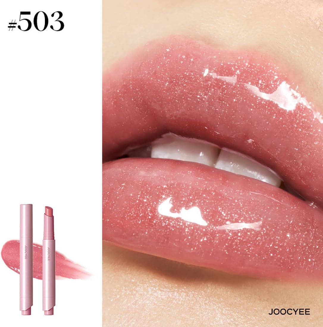 Joocyee Lip Gloss Photochromic Film Forming, Glossy Lip, Ultra Long Lasting No Falling Lip, Highly Moisturizing, Does Not Stick to Mask, Waterproof, Quick Drying, Natural Gloss