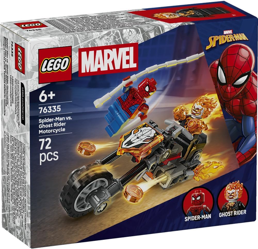 LEGO Marvel Spider-Man and Ghost Rider Battle Educational Boys Girls Children 6 7 8 9 Boys Girls Kids Marvel Merchandise Figure 76335