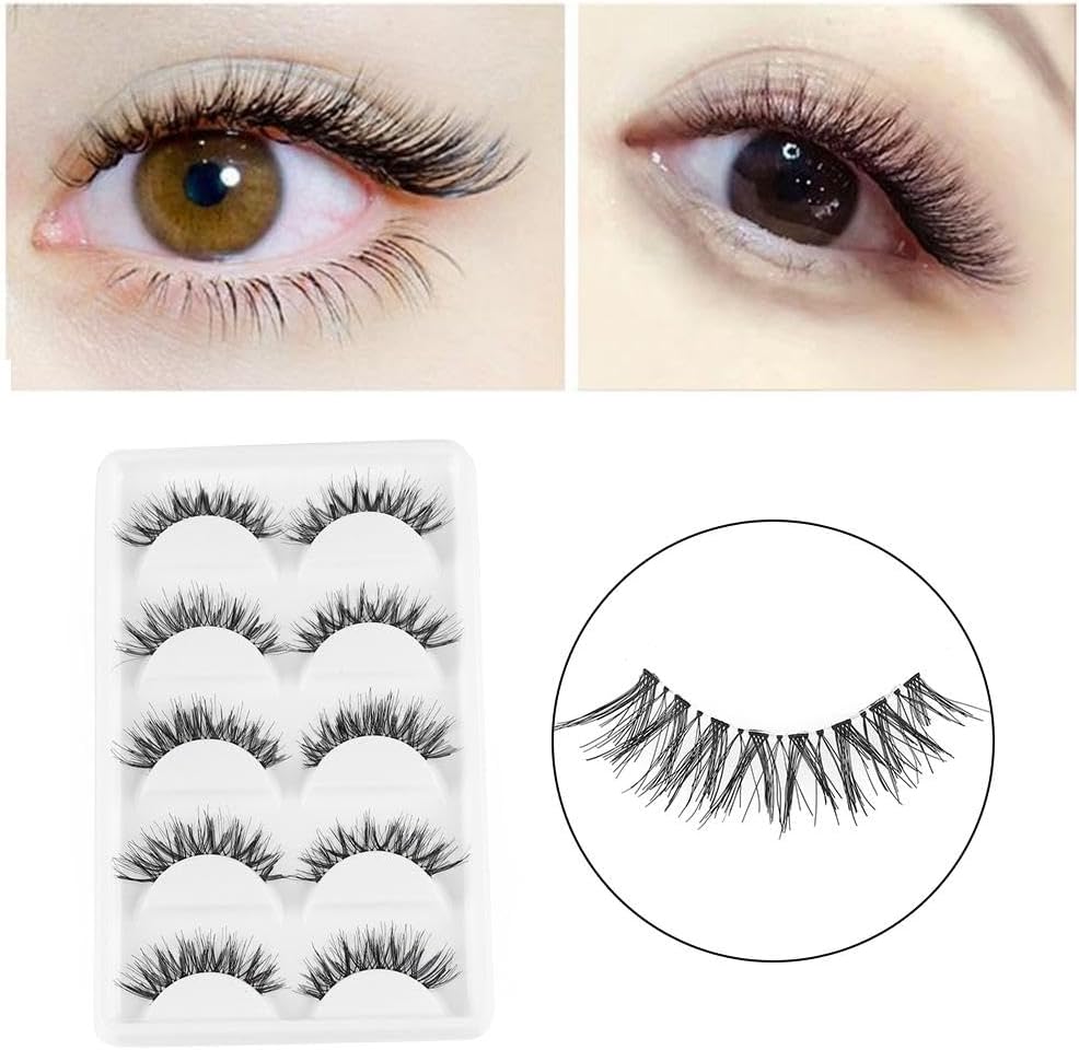 5 Pairs False Eyelashes, Ultra Thick, Stage Use, Cosmetic, Natural, Long Eyelash Extensions, Fake Eyelashes, Handmade, 3D