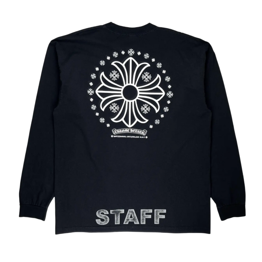 CHROME HEARTS 'STAFF WHITE CROSS' BLACK LONGSLEEVE