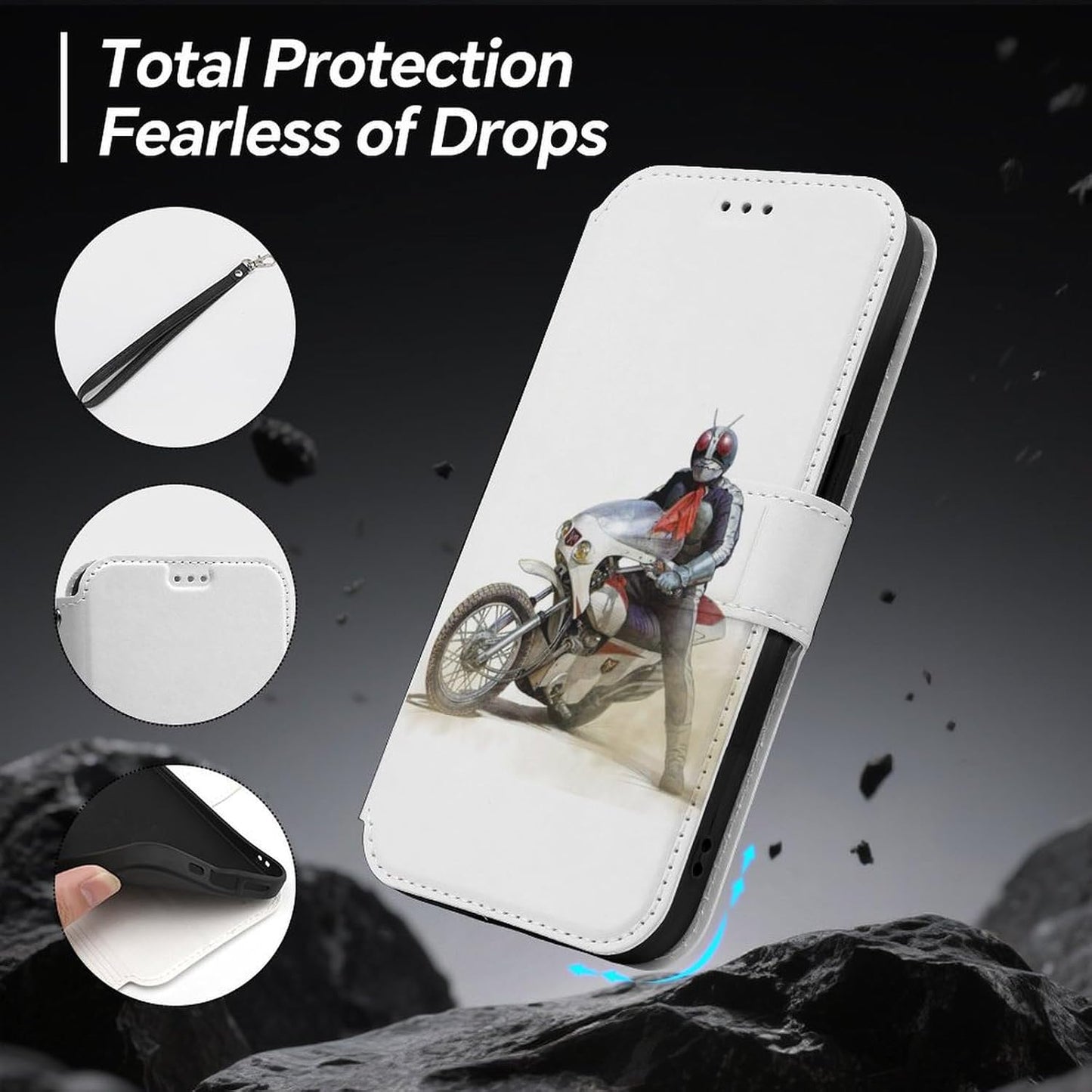 iPhone 16 E用ケース 手帳型 仮面ライダー アイフォン16用ケース 財布型 カード収納 おしゃれ スマホケース 携帯ケース スタンド機能