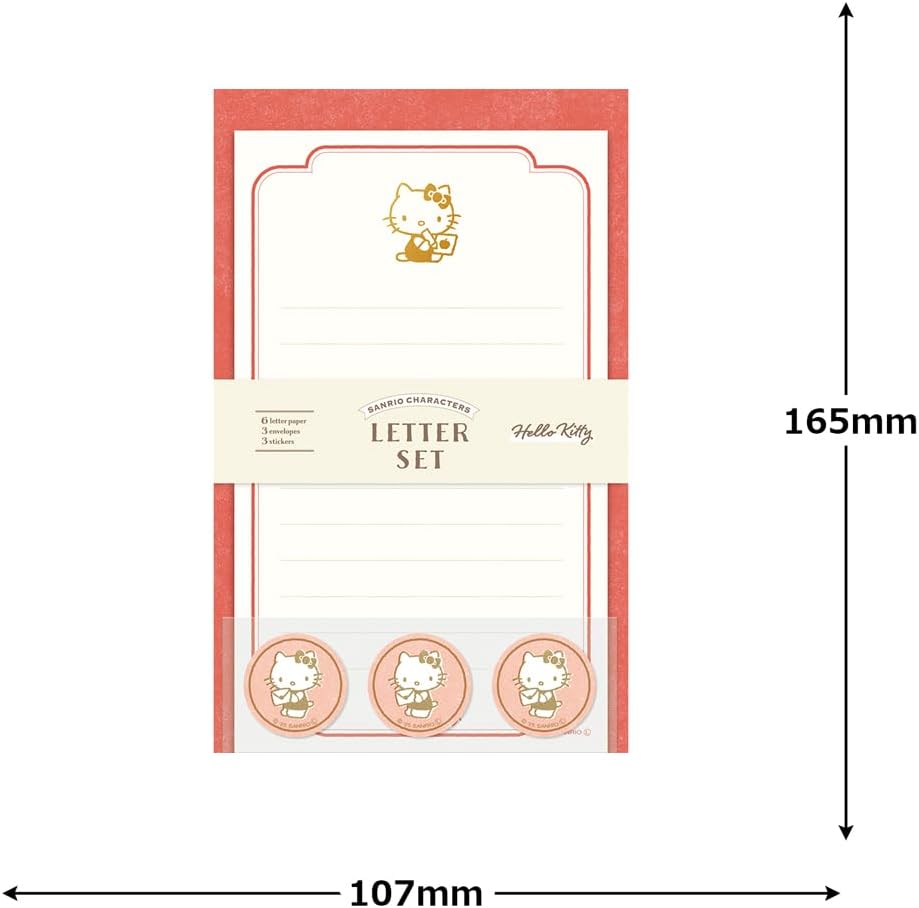 Furukawa Paperwork Letter Set, Foil Stamped Mini Letter Set, Sanrio Characters, Hello Kitty SS75