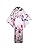 [HONGFU] Japanese Kimono Costume Floral Geisha Yukata Long Robe Asian Traditional Masquerade Bathrobe Pajama Belt Costume