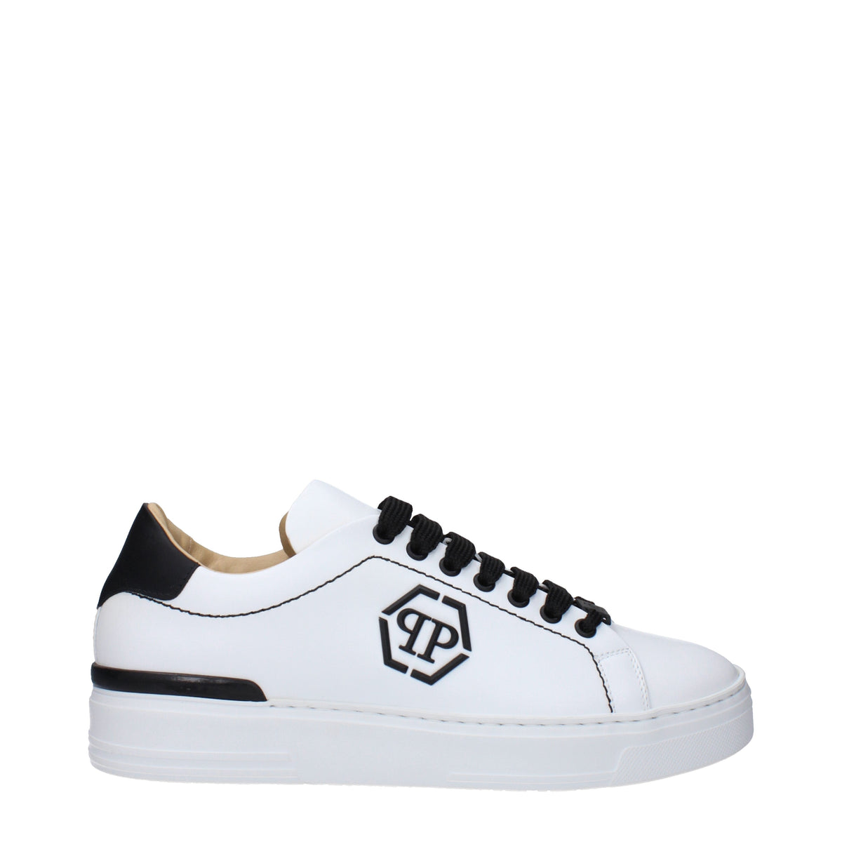 Philipp Philipp Plein Sneakers Hexagon Mens Leather White/Black - Image 2