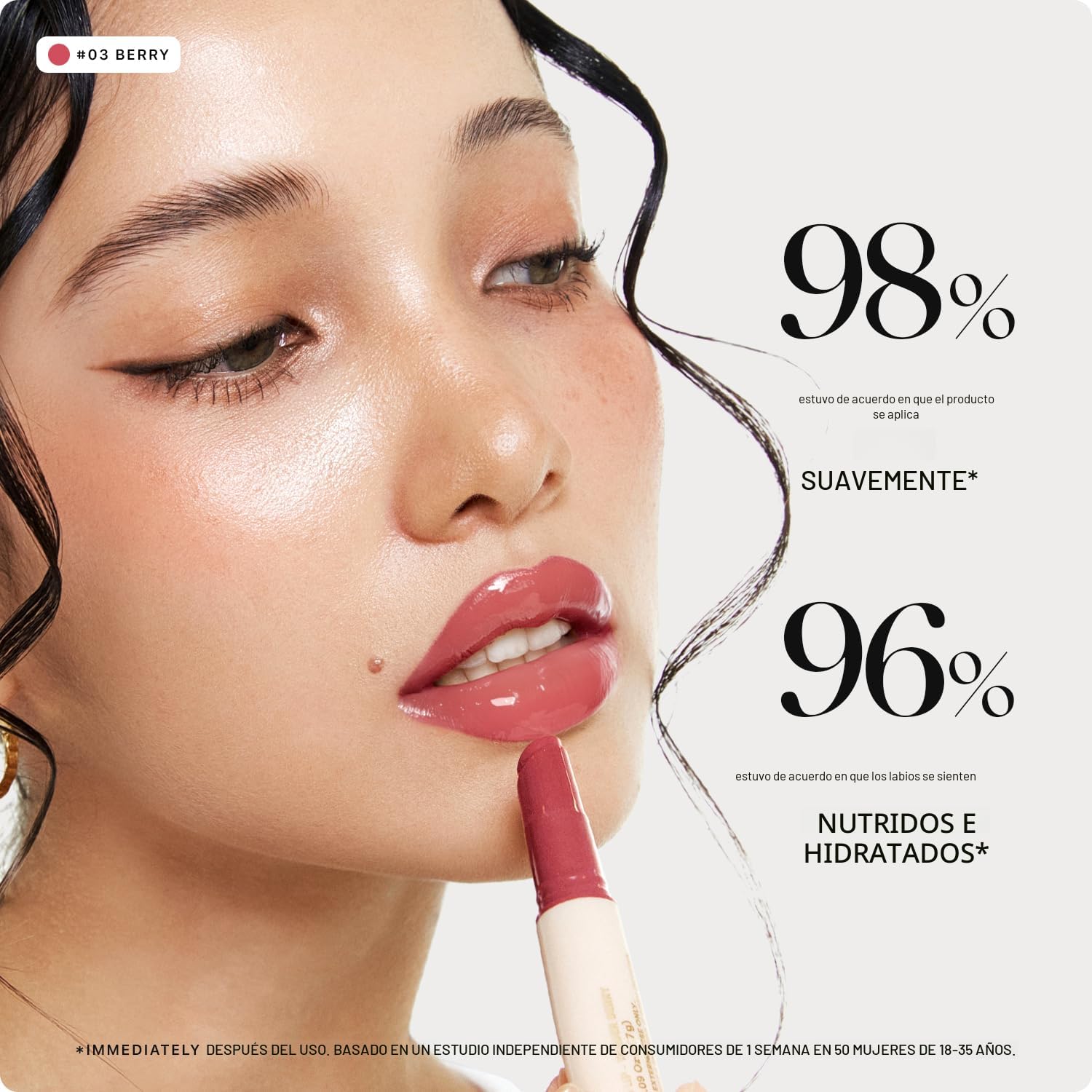 Nature Republic Labios de fusión de miel (03 BERRY) Palo de labios suave, brillo hidratante, bálsamos hidratantes, tinte transparente, brillo y acabado brillante, maquillaje coreano