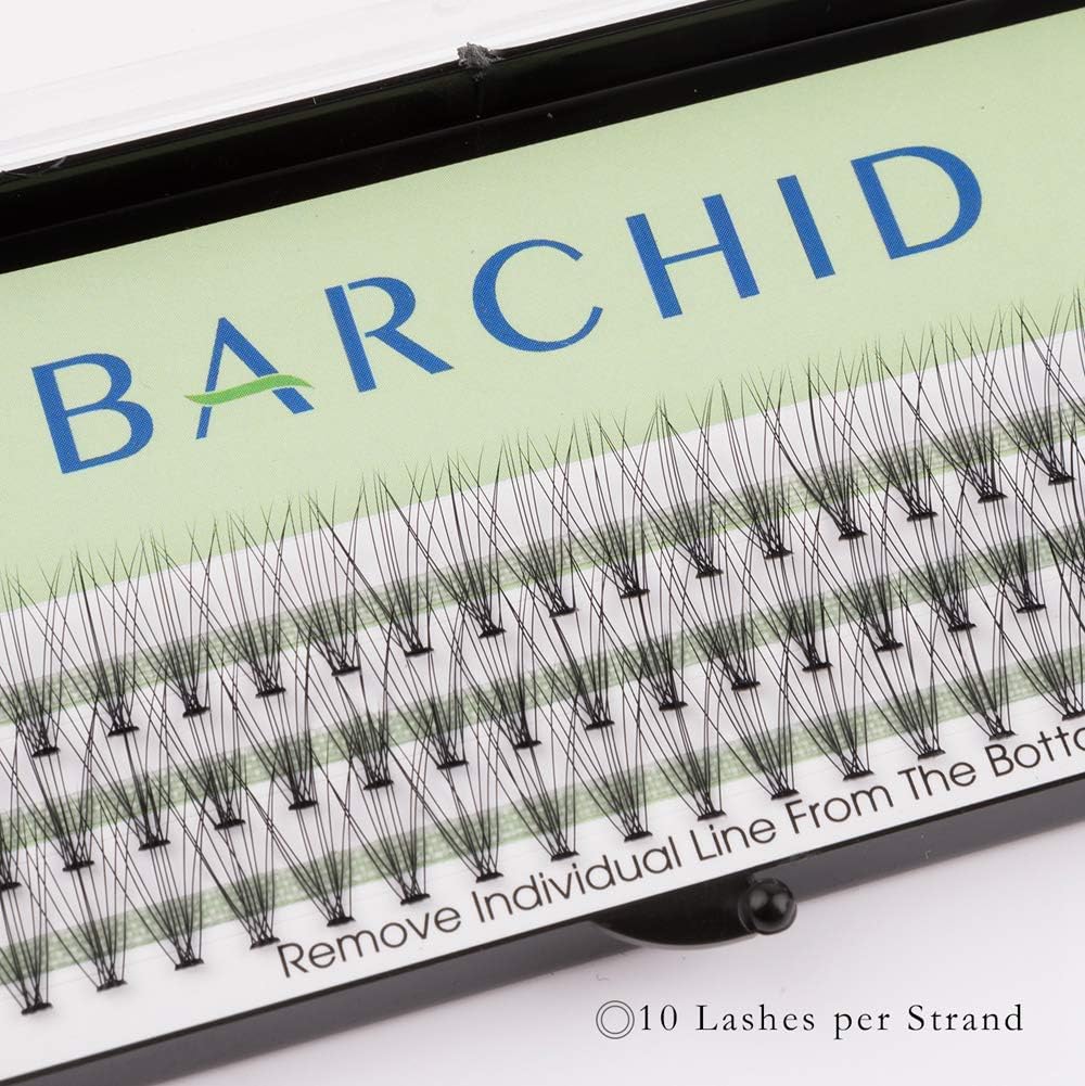 False Eyelashes, Natural False Eyelash Extensions, For Flare Self, Thickness 0.003 inch (0.07 mm), 10 Bundles, 0.5 inches (12 mm), C Curl