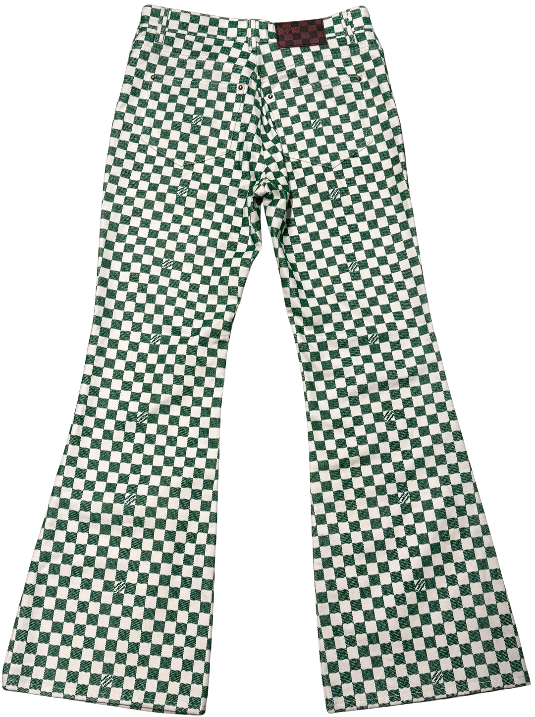 LOUIS VUITTON 'GREEN' DAMIER BOOTCUT JEANS