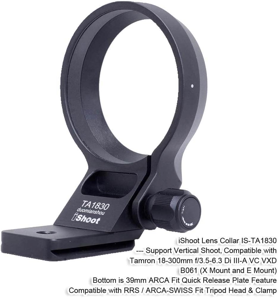 Camera Ring Tripod, Lens Support Collar, Lens Bracket Collar, Tripod Socket, Tripod Mount Ring, Compatible with Tamron 18-300mm f/3.5-6.3 Di III-A VC VXD B061 X/E Mount, Bottom Quick Release Plate