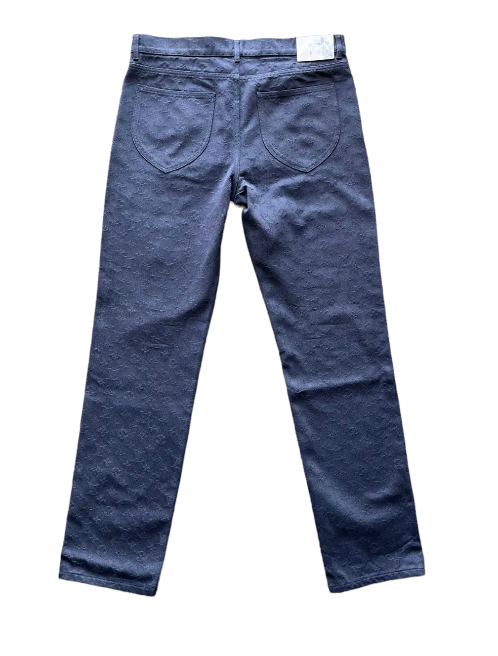 LOUIS VUITTON 'WATERCOLOR' NAVY MONOGRAM JEANS