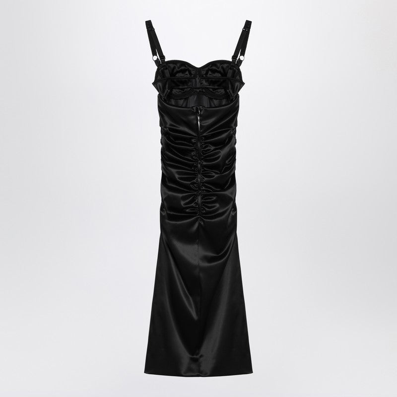 Dolce  Gabbana Dolce＆Gabbanaは、ブラジャーのディテールを備えた黒いドレスをドレープしました - Image 2