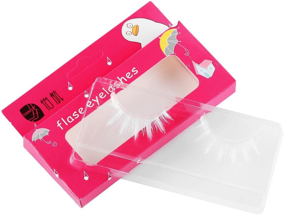 Beautiful White False Eyelashes Long Cross Eyelash Extensions False Eyelashes Cosplay Eye Makeup Tool