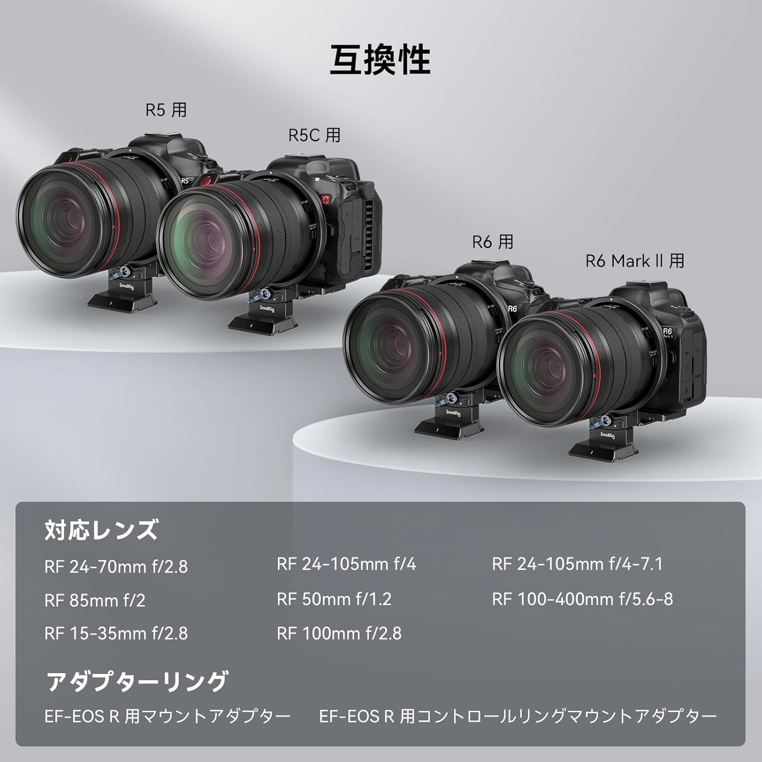 SmallRig Ring Tripod Mount for Canon Camera Lens Tripod Mount R Series R5 / R5 C / R6 / R6 Mark II Rotatable Horizontal to Vertical Mounting Plate Kit for Landscape to Vertical Shooting 4300