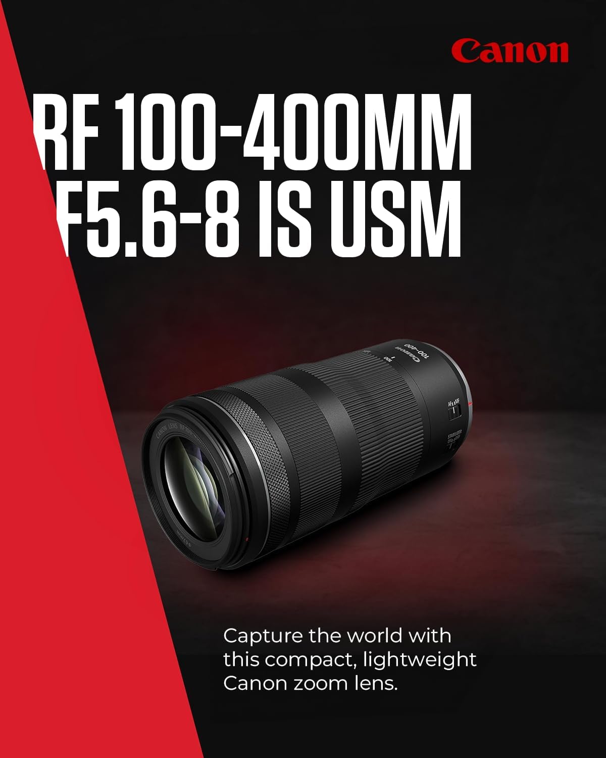 Canon RF 100-400mm F5.6-8 IS USM - Lens for Canon R System Camera Ideal for Wildlife Photography, Sports, Action, Aviation
