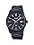 Casio Men's Analog Black Dial Stainless Steel Black Ion Plated Band, Pattern: Black, Bracelet